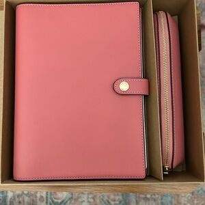 Coach Leather Notebook & Pencil Case Set